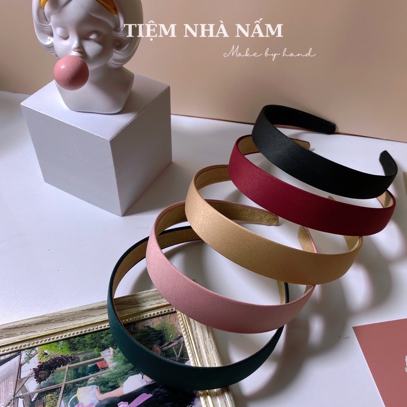 🎀 BỜM/ CÀI TÓC TRƠN SATIN BASIC - [ Nhà Nấm handmade