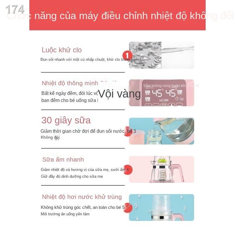 [hàng mới]Ấm siêu tốc bình giữ nhiệt tích hợp máy pha trà điện hâm nóng gia dụng tự động công suất lớn