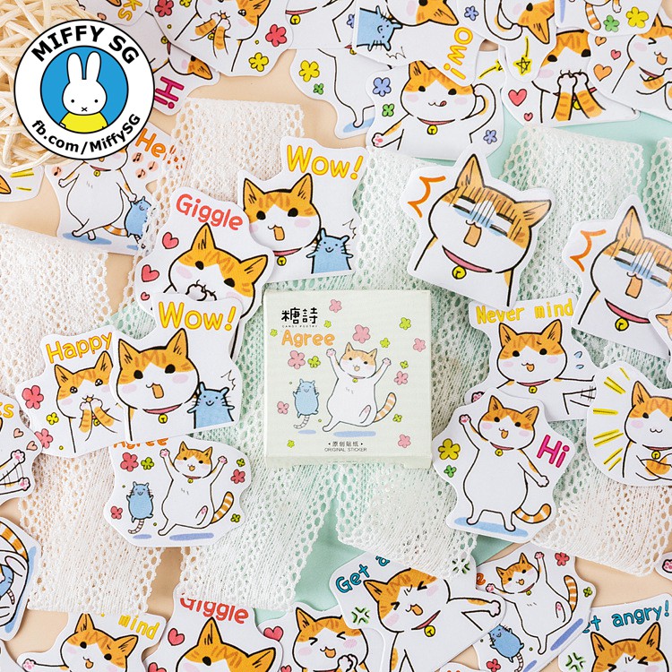 Hộp 45 sticker MÉO MI VÀ CHUỘT