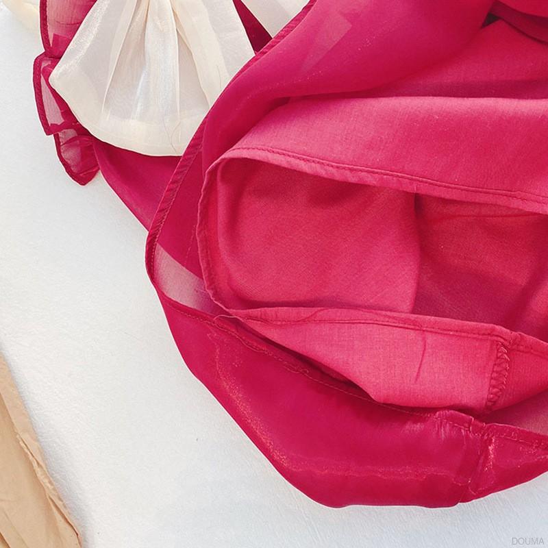 Đầm Ngắn Tay Phối Nơ Xinh Xắn Dành Cho Nữ