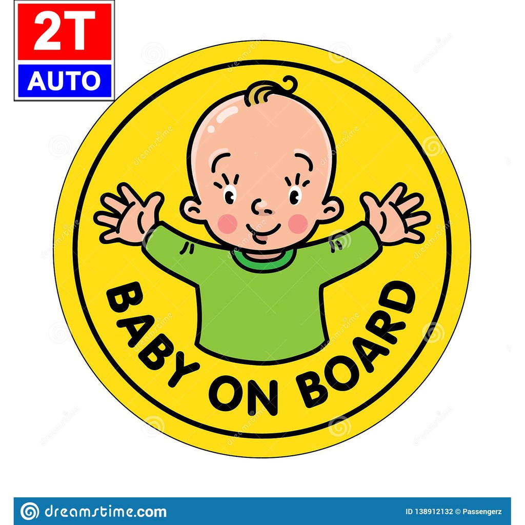 Decal Sticker Baby In Car dán ô tô xe hơi- cảnh báo có trẻ nhỏ trong xe -HÌNH NGẪU NHIÊN:   SKU:294