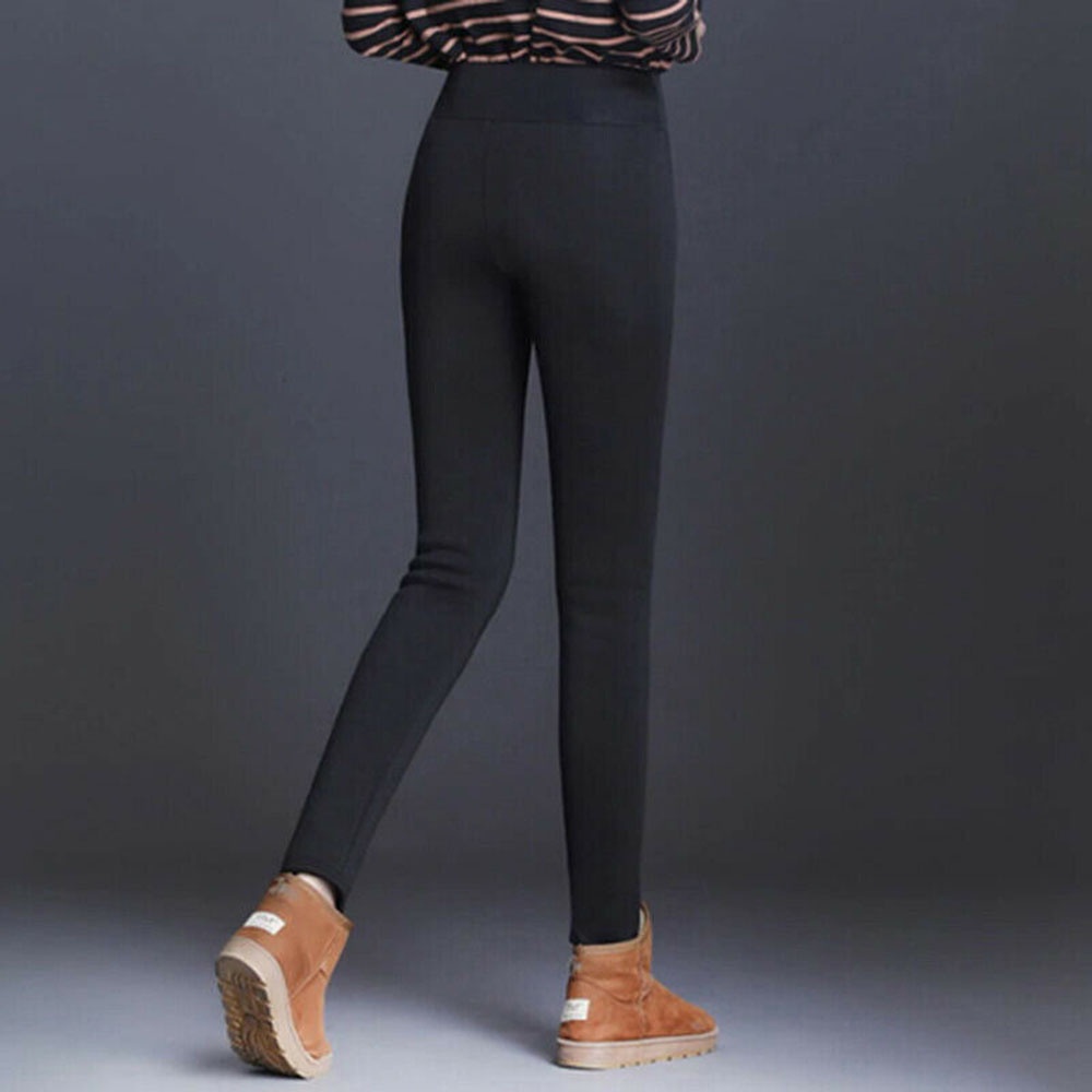 Quần legging lót nhung dày mềm mại lưng thun cao chống gió giữ ấm mùa đông thời trang dành cho nữ