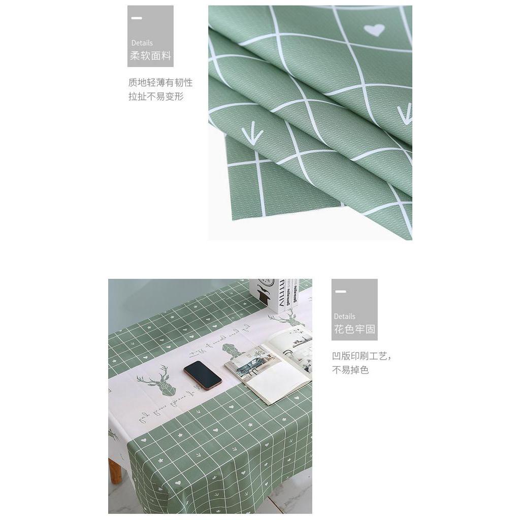 Tấm khăn trải bàn hình chữ nhật chống thấm nước chống bám dầu in họa tiết thời trang dành cho nhà cửa