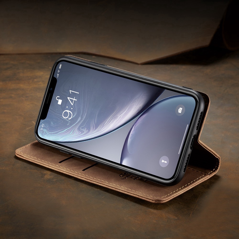 Bao da điện thoại PU phối TPU mềm nắp gập có ngăn đựng thẻ cho IPHONE XR XS MAX X