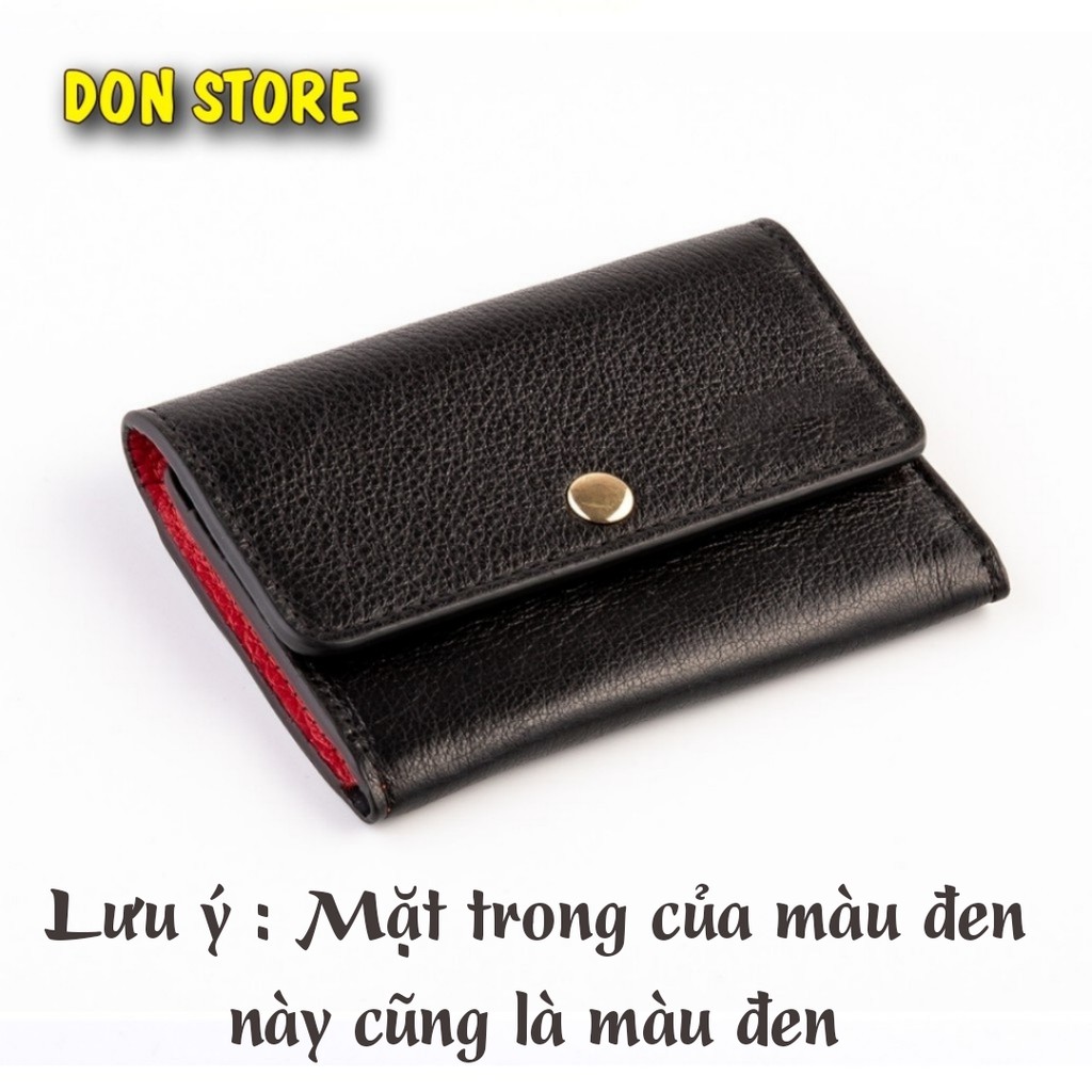 Ví Mini Đựng Thẻ Card &amp; Tiền Da Bò Thật 100% Phù Hợp Nam - Nữ Có Hộp Đựng Sang Trọng (BH 12 Tháng)