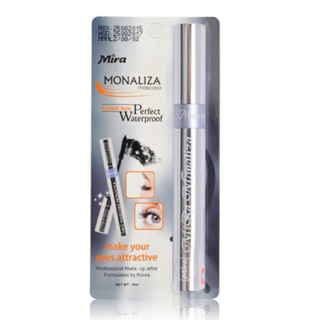 [Hàng Công Ty_Mira] Mascara Không Lem, Trôi Làm Cong Mi 12H Monaliza_9Ml