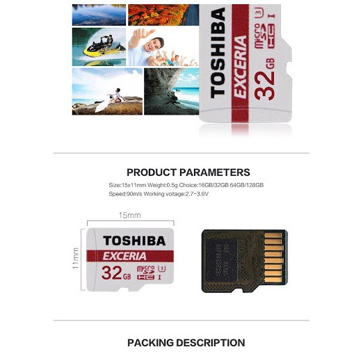 Thẻ nhớ MicroSDXC Toshiba Exceria M302 32GB U3 4K 90MB/s - Không Box (Đỏ) | BigBuy360 - bigbuy360.vn