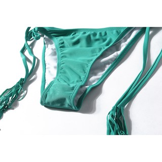 Bikini 2 mảnh tua rua màu xanh