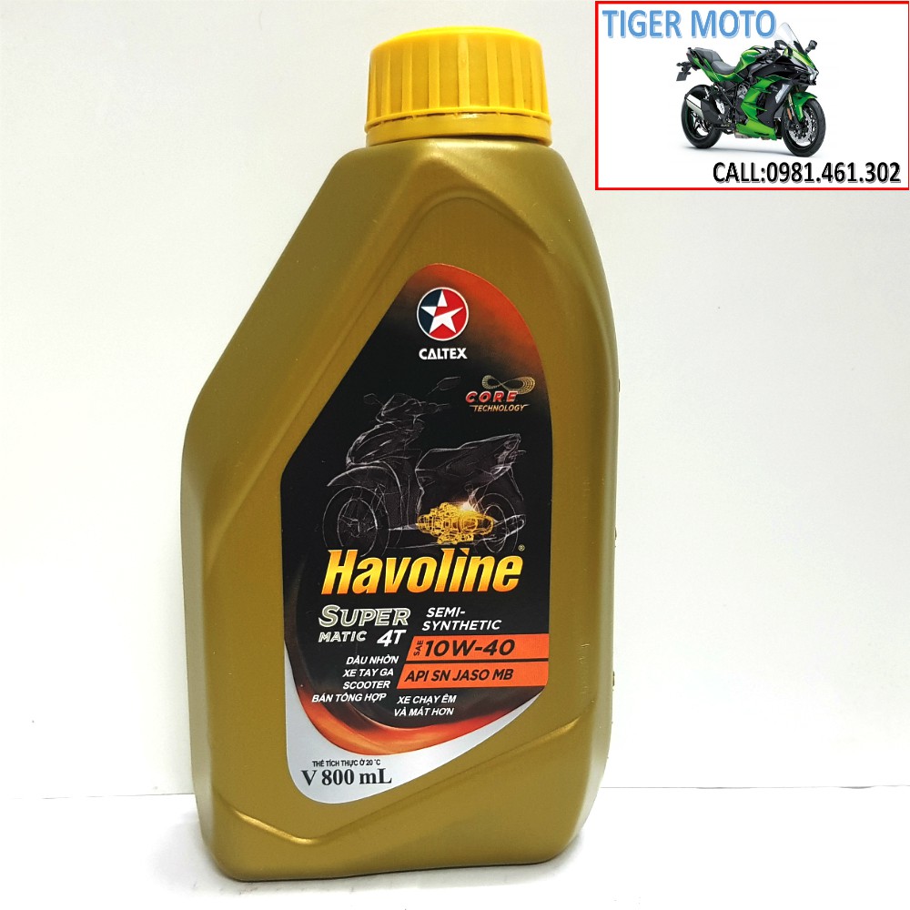 Nhớt Xe Tay Ga 0.8L-1L Caltex Havoline 10W40 SEMI (Bán Tổng Hợp)