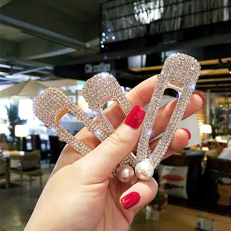 Kẹp tóc đính đá lấp lánh thời trang phong cách Hàn Quốc