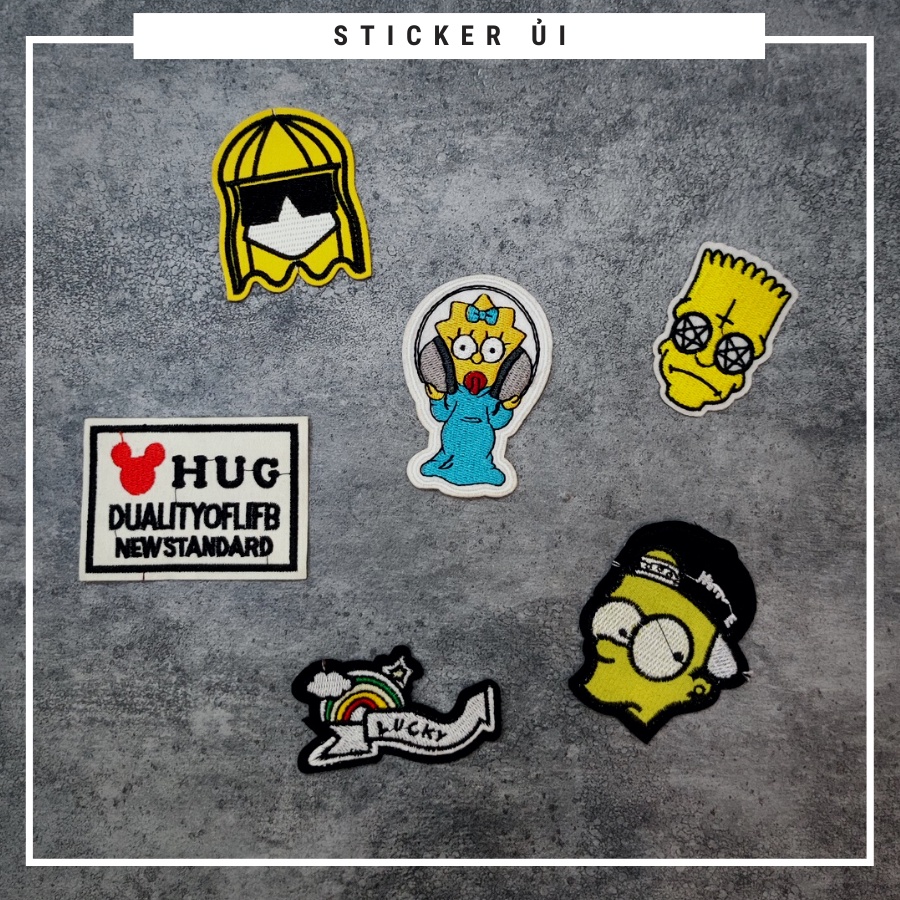 Sticker ủi áo Cao cấp - CÓ SẴN KEO ỦI - sticker vải dùng làm miếng vá áo, phụ kiện trang trí quần áo, balo, giày, nón