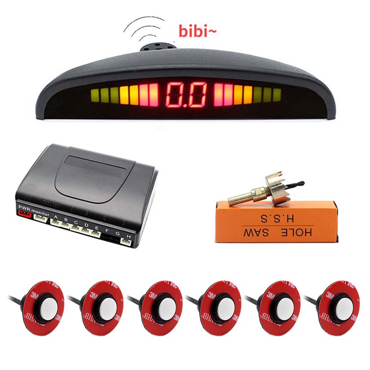 Cảm biến lùi ô tô cao cấp giống cảm biến theo xe - loại 6 mắt 4 mắt sau 2 mắt phía trước