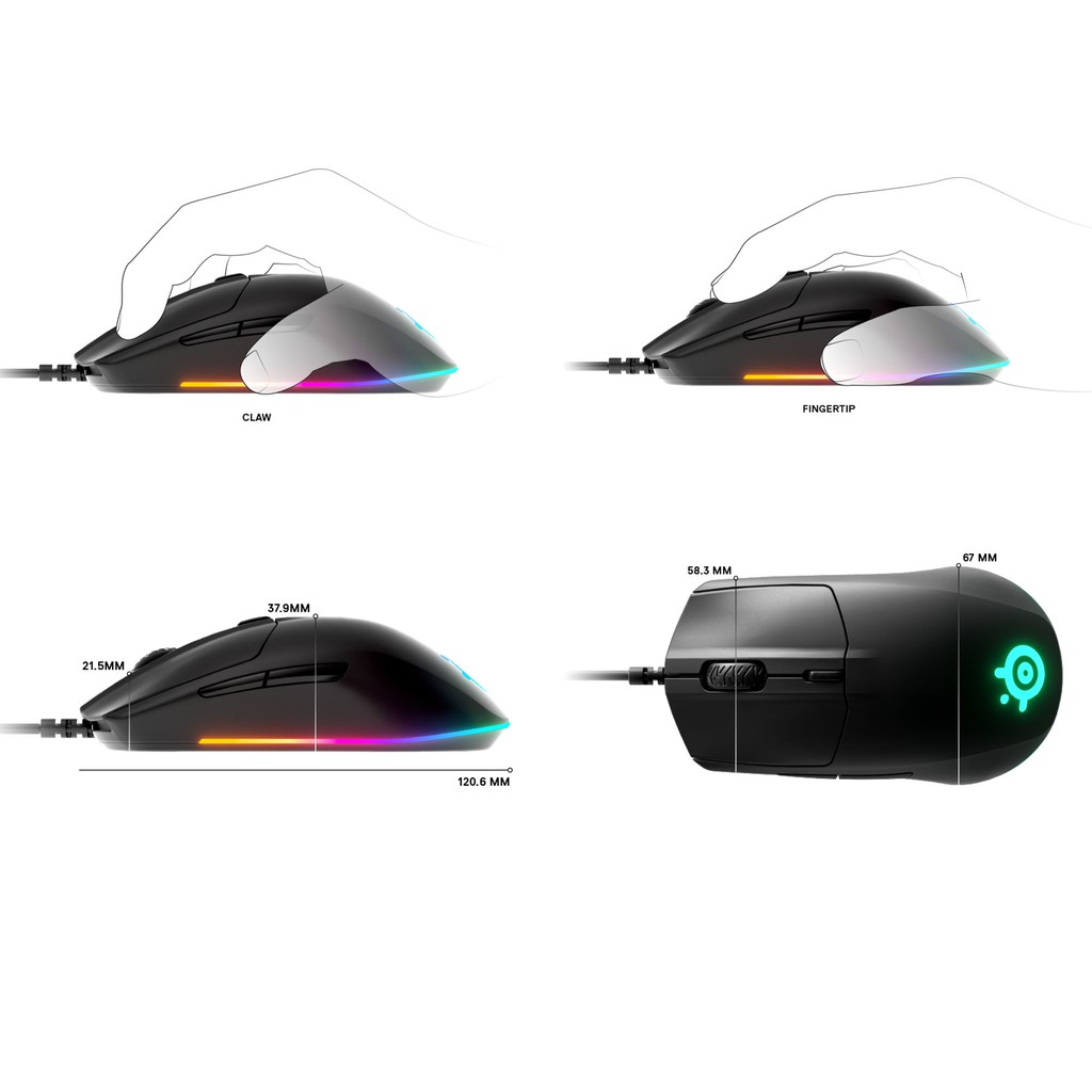 [Mã ELMS4 giảm 7% đơn 500K] Chuột chơi game Steelseries Rival 3 Wired Gaming Mouse 8500 CPI