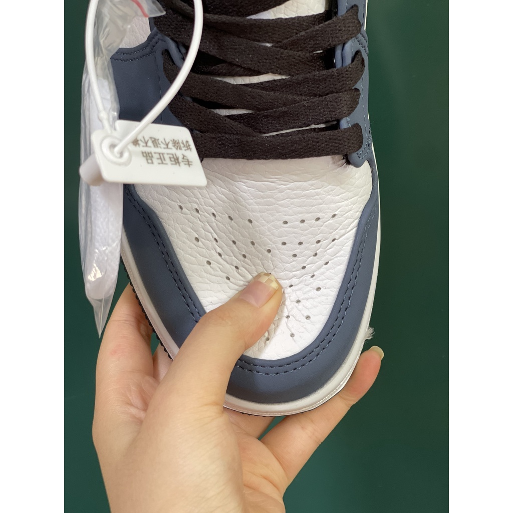 Giày thể thao air jordan1 low retro navy, giày jd xanh than cổ thấp nam nữ cá tính, hàng cao cấp