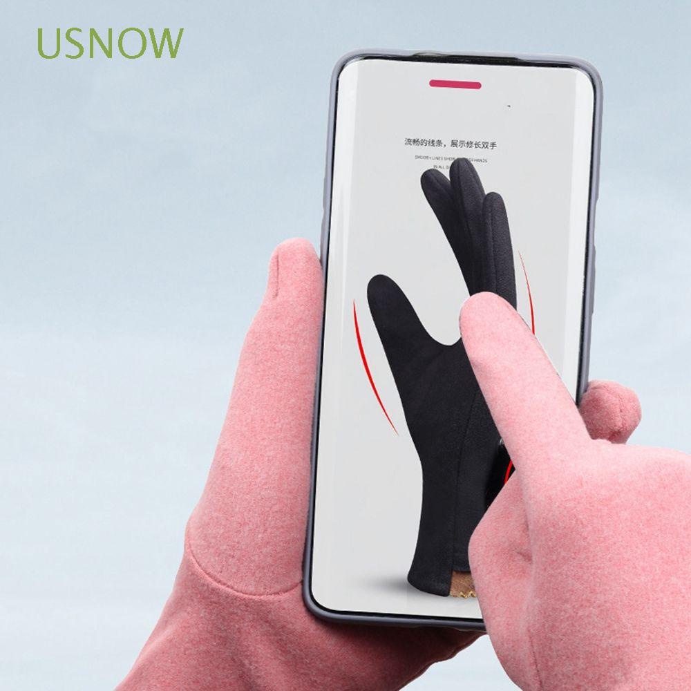 Đôi Găng Tay Da Lộn Lót Nhung Giữ Ấm Cảm Ứng Được Màn Hình Cảm Ứng Cho Nữ