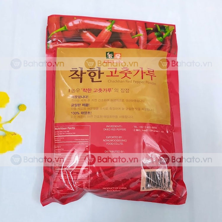 Bột ớt (red pepper powder) Hàn Quốc Noong Woo gói 500g