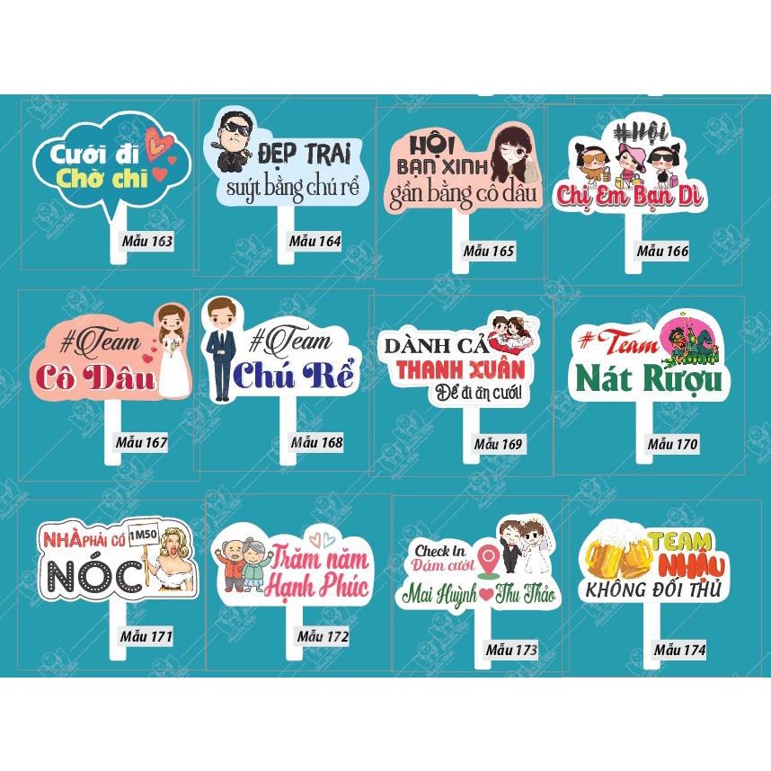 Hastag đám cưới, Hashtag cầm tay đám cưới - 1500 Mẫu Hot nhất năm - Shop sẵn hàng