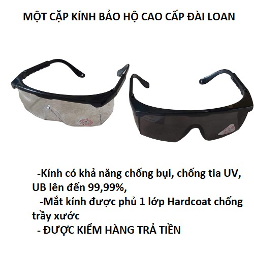 HAI cặp kính bảo hộ cao cấp Đài Loan - 01 cặp màu đen và 01 cặp màu trắng