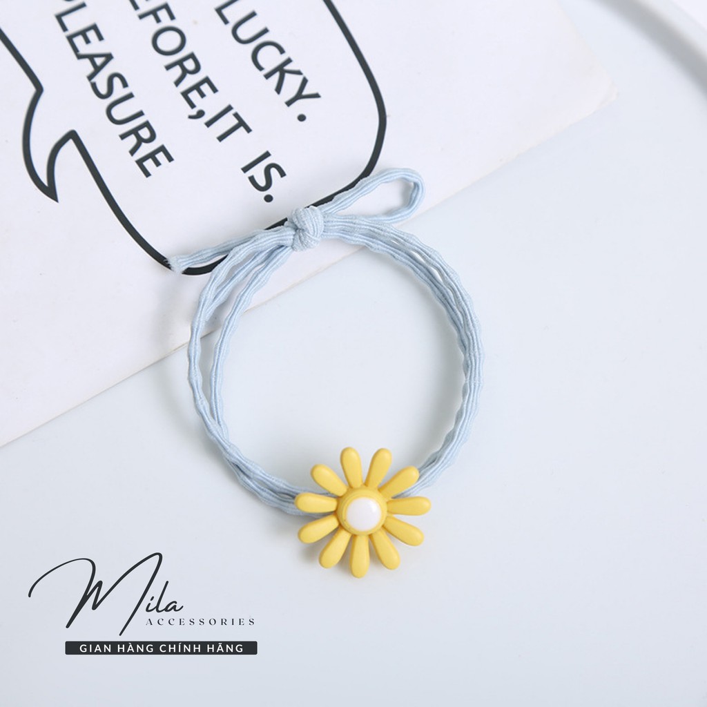 Dây buộc tóc hoa cúc cute hàn quốc MILA D101 ❤️RẺ VÔ ĐỊCH❤️ chun đôi cực bền co giãn thoải mái Mila Accessories