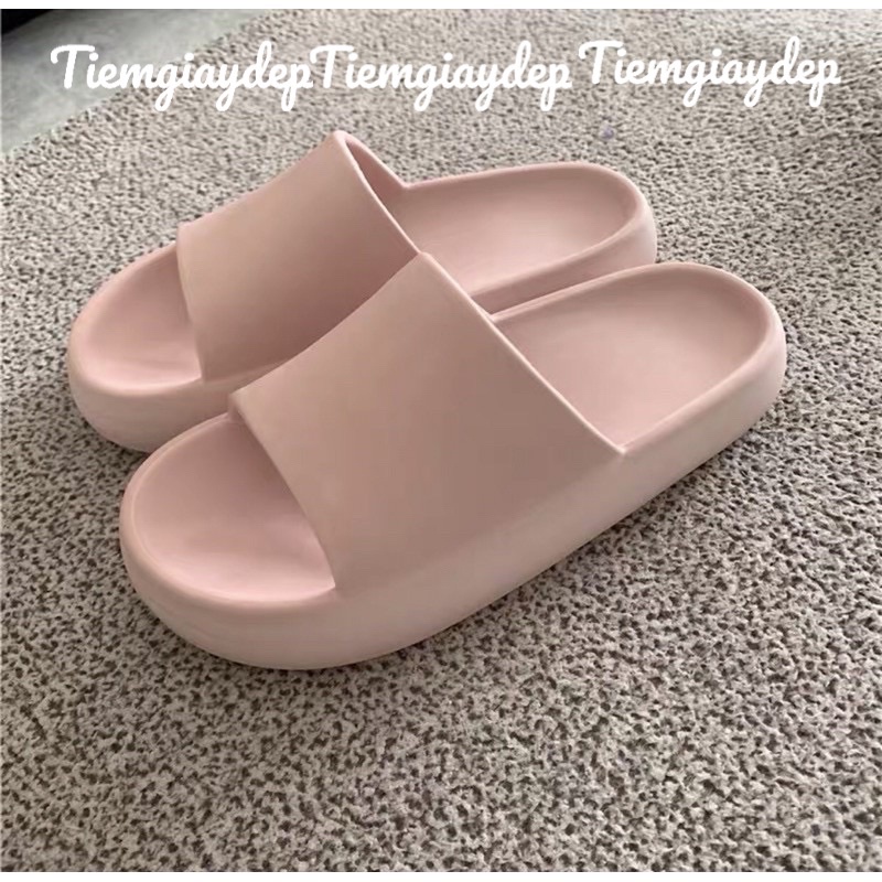 Dép bánh mì cute, dép quai ngang nam nữ đế 3,5cm, dép trơn cute