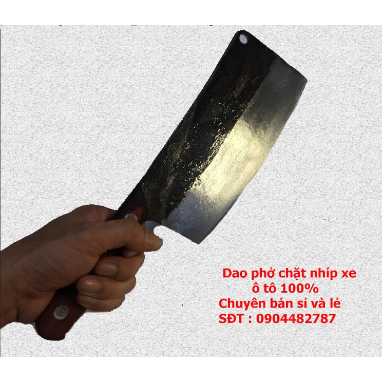 Dao chặt dáng vuông chuôi cán gỗ lim ốp( nhíp xe 100%)
