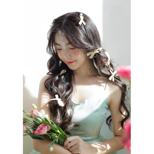 Set Dây Ruy Băng Buộc Tóc Tiệm Thêu Việt Phong Cách Lọ Lem