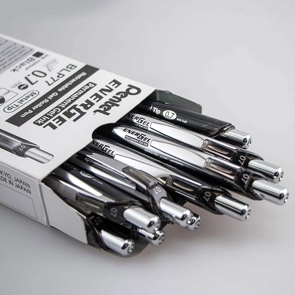 Bút Gel Chống Thấm Nước Pentel Energel Permanent 0.5/0.7mm - BLP75/7 | Mực Chống Thấm Nước