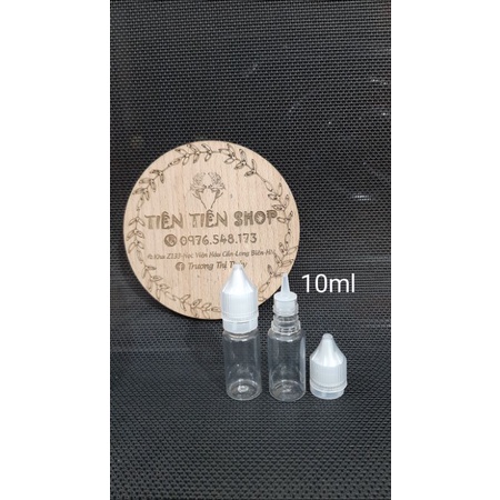 Chai nhựa mực xăm 10ml nắp trắng đầu nhọn