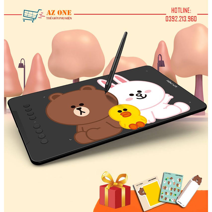 Bảng Vẽ Điện Tử Siêu Mỏng Lực Nhấn 8192 XP-PEN Deco 01 V2 LINE FRIENDS Tặng Kèm Combo Quà Tặng Hấp Dẫn