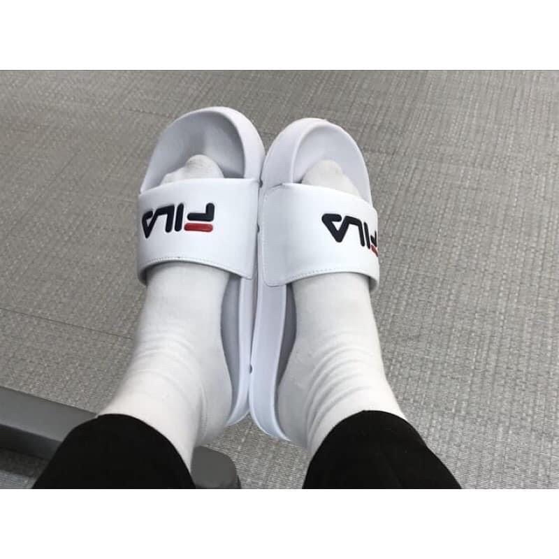 [CHÍNH HÃNG] DÉP FILA DRIFTER JACKED UP QUAI NGANG ALL WHITE - FULLBOX FREESHIP