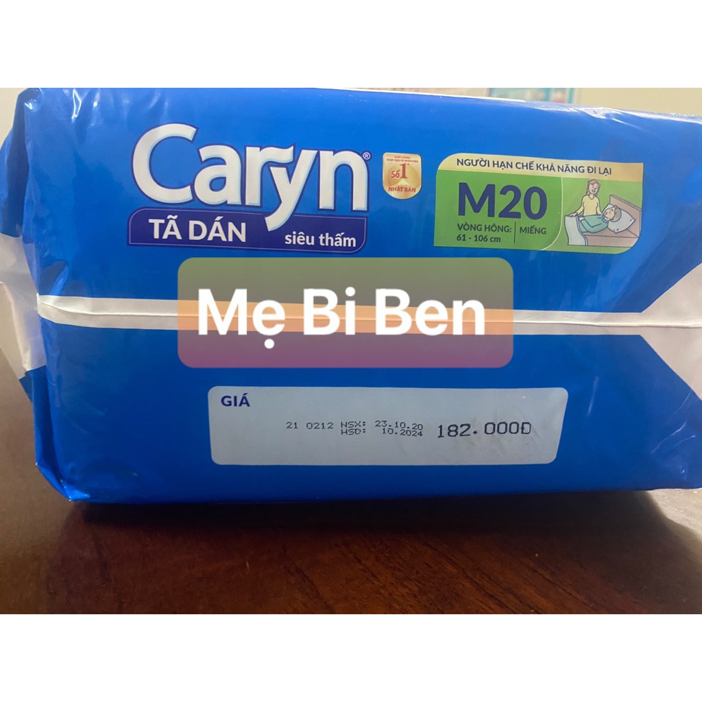 [ĐỦ SIZE] Tã Dán người lớn siêu thấm Caryn M20/ML20/XL20 miếng - chính Hãng