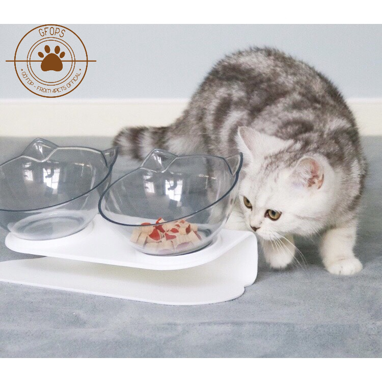Bát đựng thức ăn cho chó mèo chất liệu nhựa PVC cao cấp, nghiêng 30 độ chống gù - 4pets official