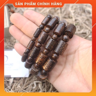 Vòng gỗ Mun Sao đốt trúc, hợp mệnh Thủy/Mộc, vòng phong thủy bình an, may mắn