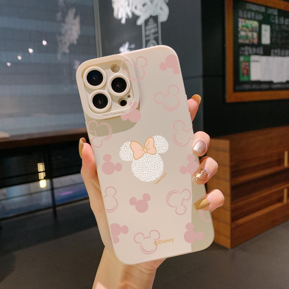 Ốp Điện Thoại Viền Vuông Hình Mickey Minne Dễ Thương Cho iPhone 14 Plus 13 Pro Max 12 iPhone 11 XR 8 7 SE 2022