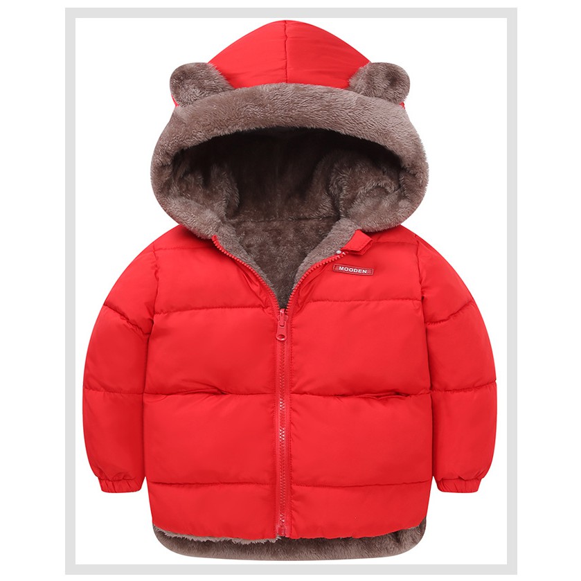 Áo phao tai gấu lót lông siêu ấm  hàng Quảng Châu cao cấp cho bé trai và bé gái