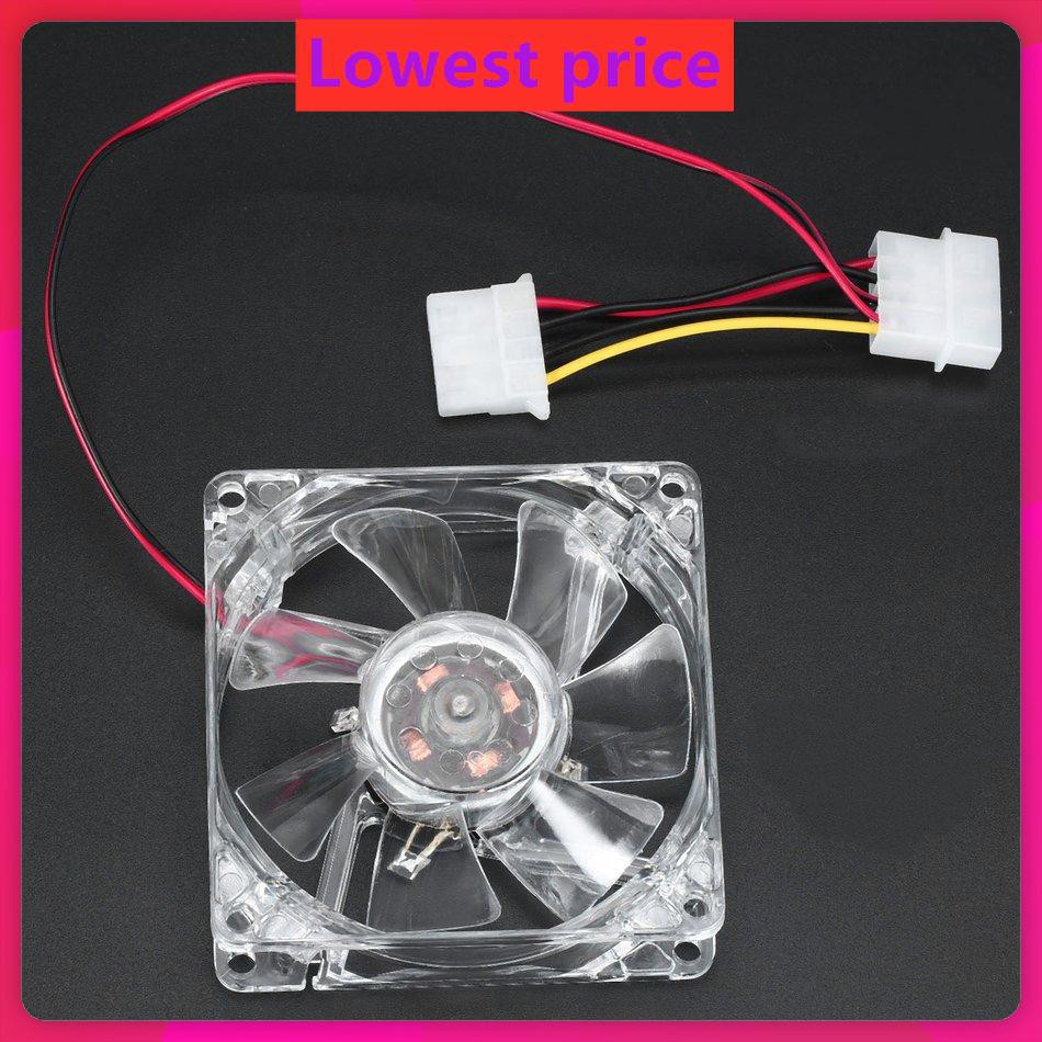 Computer Fan 4 LED 80mm 8025 8cm Silent PC Computer Case Cooler Fan Mod