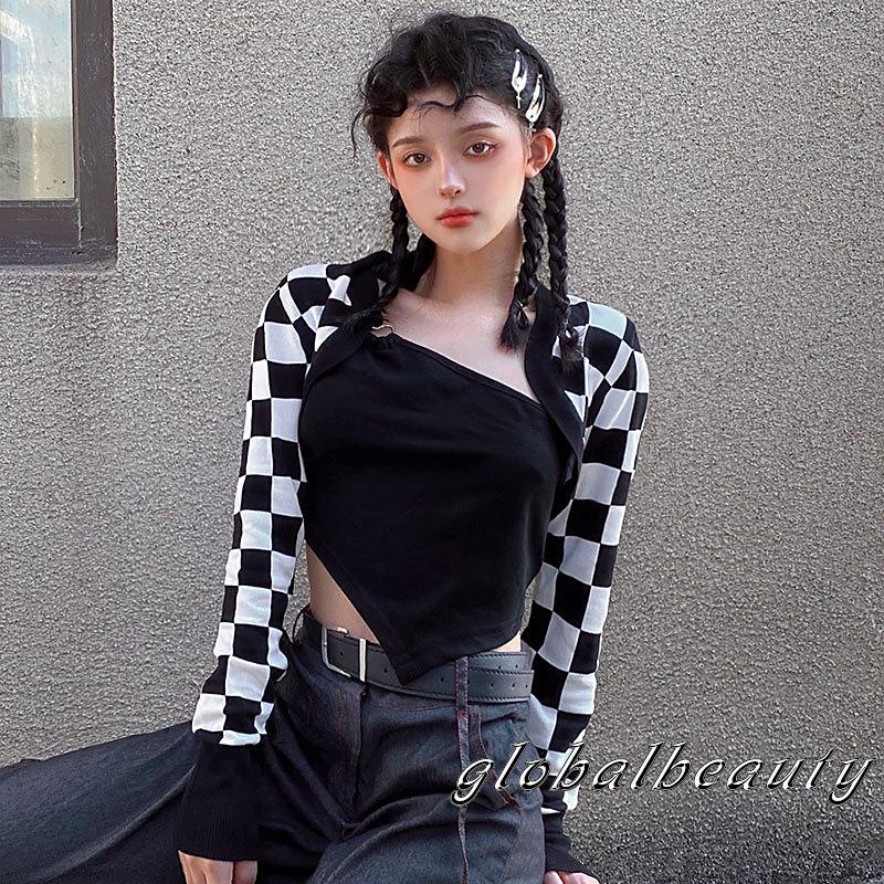 Áo Không Tay Lệch Vai Màu Đen Thiết Kế Độc Đáo Cho Nữ