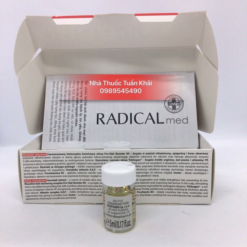 Tinh Chất Mọc Tóc, Cấp Ẩm Nuôi Dưỡng Tóc Radical Med dành cho nam hoặc nữ Chiết Xuất Cỏ Đuôi Ngựa - Hộp 3 ống