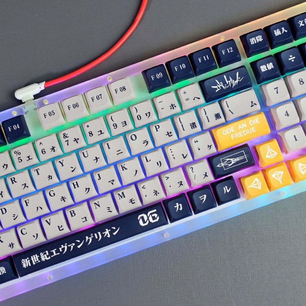 EVA số 6 Keycap 123 Phím nhỏ Trọn bộ Bàn phím cơ PBT Dye-thăng hoa Bàn phím cơ Keycap XDA Cấu hình Anime Keycap Keycap Cá nhân hóa