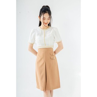 Chân váy súp li 2 nắp túi CCHAT