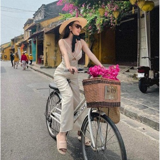 Mũ cói Gaucho vành rộng 11 cm dây buộc siêu sang chảnh