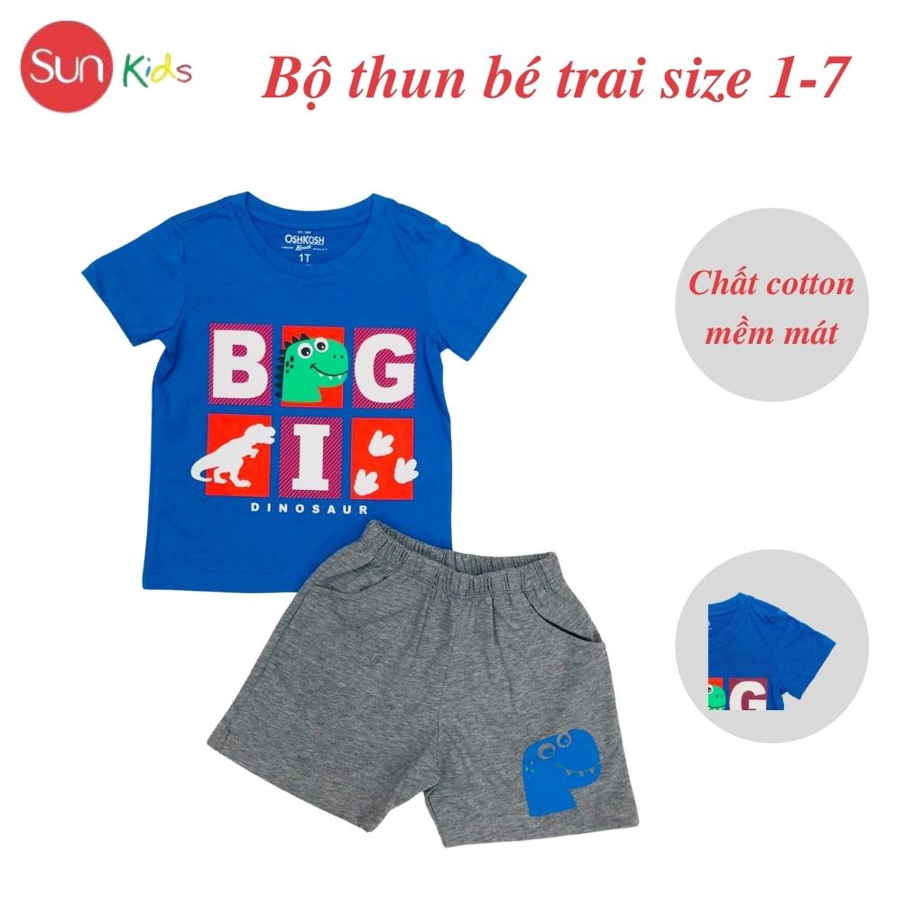 Đồ bộ bé trai, đồ bộ trẻ em chất thun cotton, size 1-7 tuổi, có nhiều màu - SUNKIDS