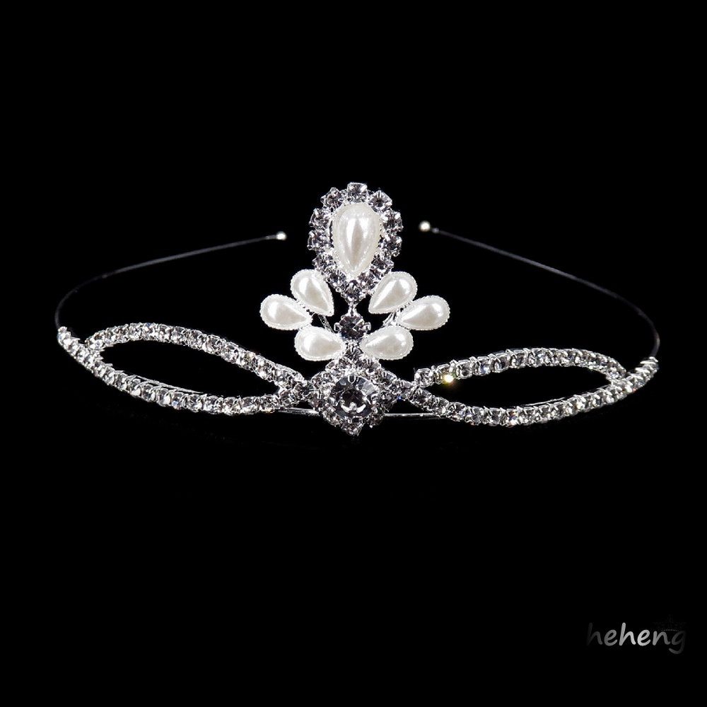 Băng Đô Cài Tóc Hình Vương Miện Đính Ngọc Trai Không Gây Dị Ứng Chống Trượt Thời Trang Cho Phù Dâu