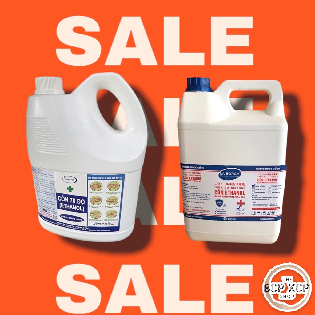 Cồn 70 độ can 4,5 - 5 Lít - Dung dịch sát khuẩn, khử trùng