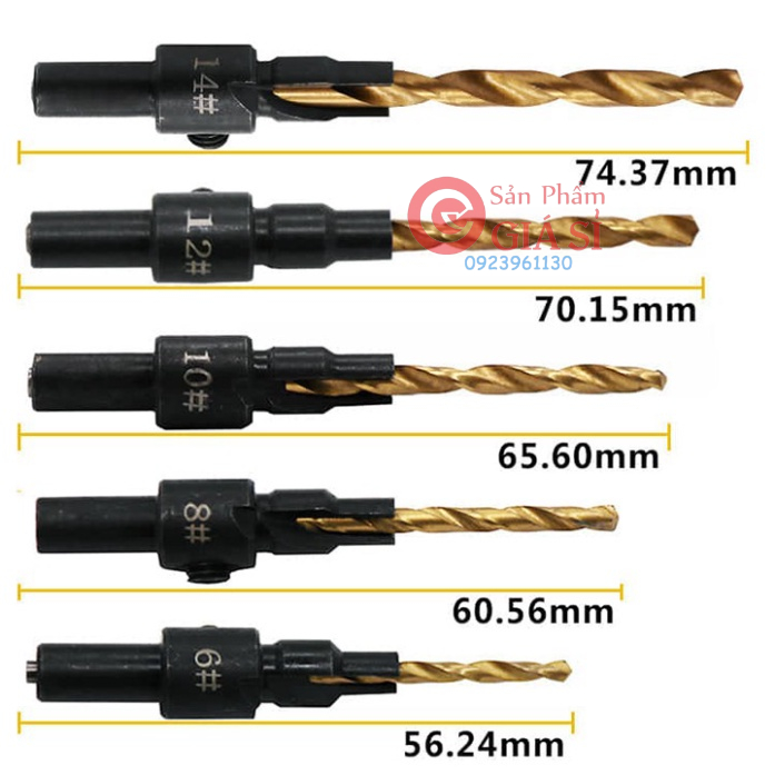 Bộ 5 mũi khoan âm vít gỗ , Mũi khoan 2 tầng - Mũi khoan doa lỗ ❤️freeship❤️