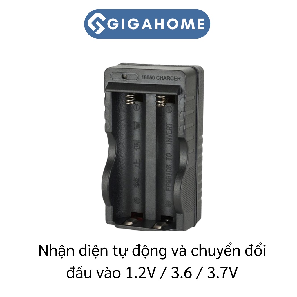Bộ Sạc Pin Đôi 1.2V/3.V/3.7V GIGAHOME Tự Động Ngắt Khi Sạc Đầy 6618