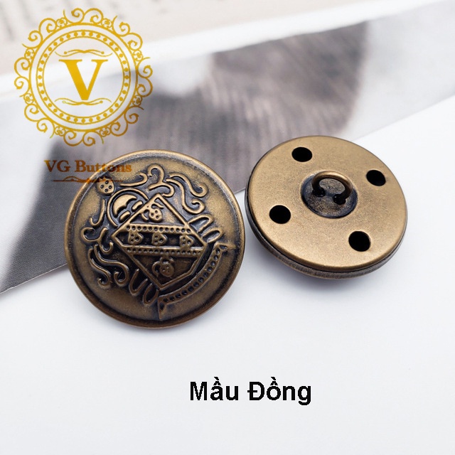 Cúc kim loại cao cấp, Khuy áo kiểu Anh, phù hợp áo vest nam và nữ, áo khoác măng tô, áo khoác dạ