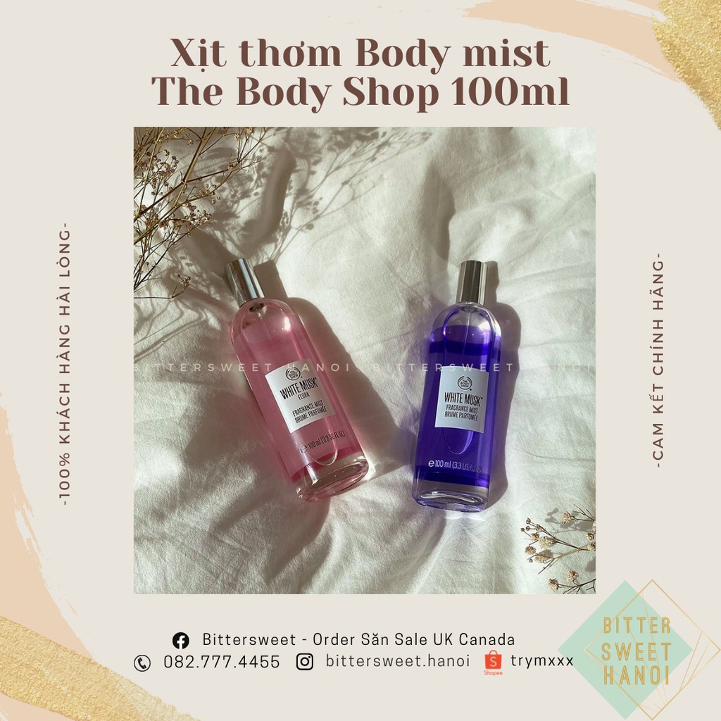 BODY MIST xịt thơm nước hoa THE BODY SHOP 100ml xịt toàn thân dưỡng ẩm