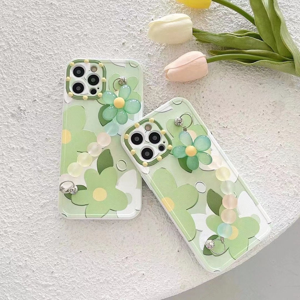 Ốp điện thoại họa tiết hoa lan xinh xắn kèm dây đeo thích hợp cho Iphone 12 Pro Max 11 Pro Max Xs Max Xr X 7 8 Plus