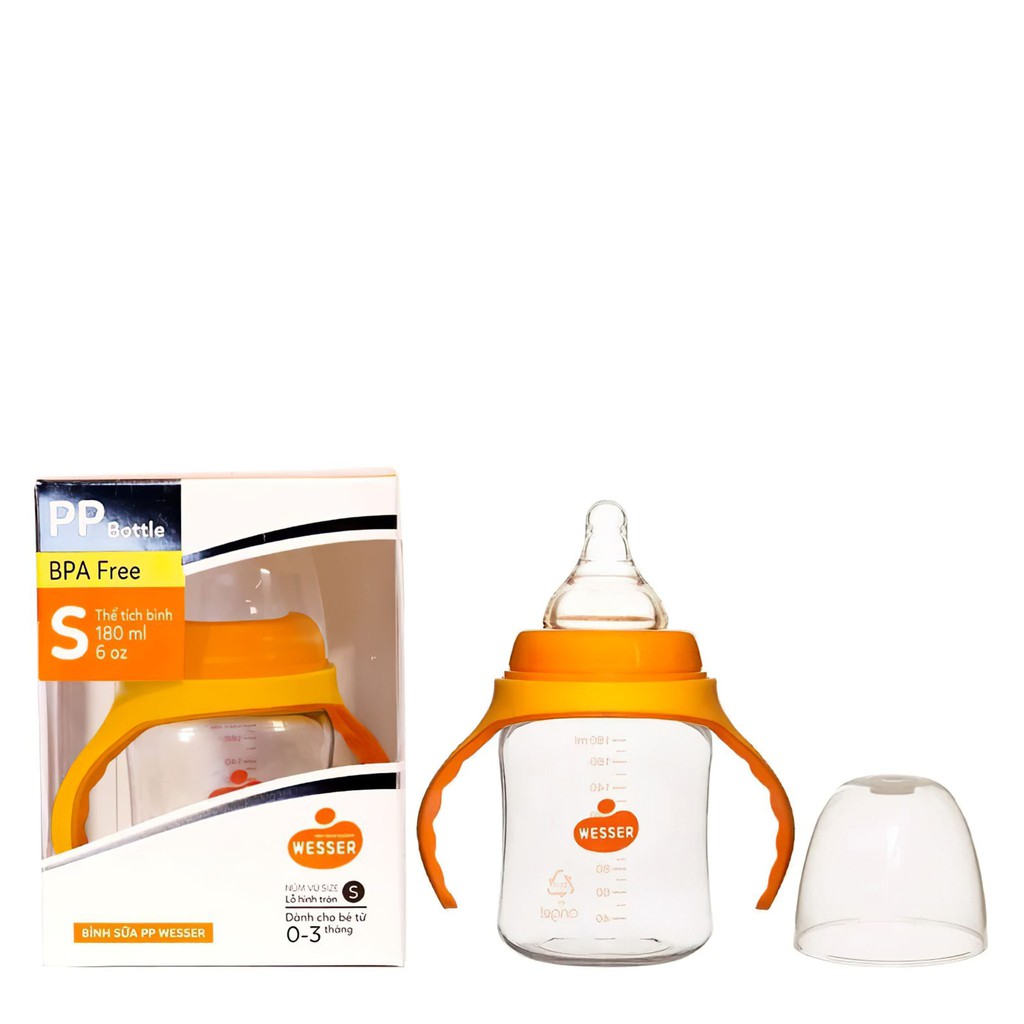 Bình sữa Wesser PP (cổ rộng) 180ml